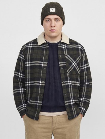 Jack & Jones Zac Teddy Ingkabát Zöld - Kabátok - Nagyméretű Kabátok - 2XL-8XL