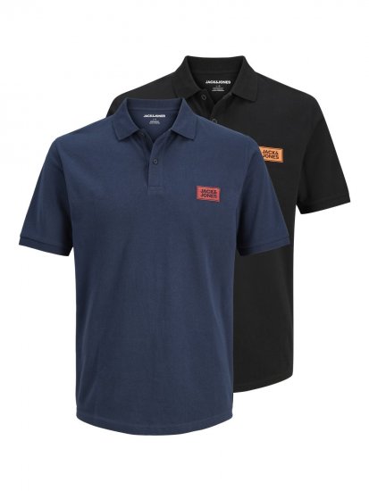 Jack & Jones Rush galléros póló 2 db fekete/tengerészkék - Pólóingek - Galléros Pólók 2XL-8XL - Pólóingek 2XL-8XL