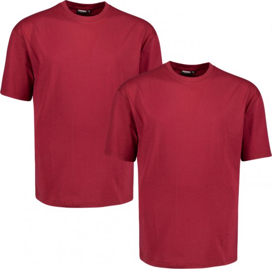 Adamo Marlon Comfort fit 2-pack T-shirt Blackberry - Pólók - Nagyméretű pólók - 2XL-14XL