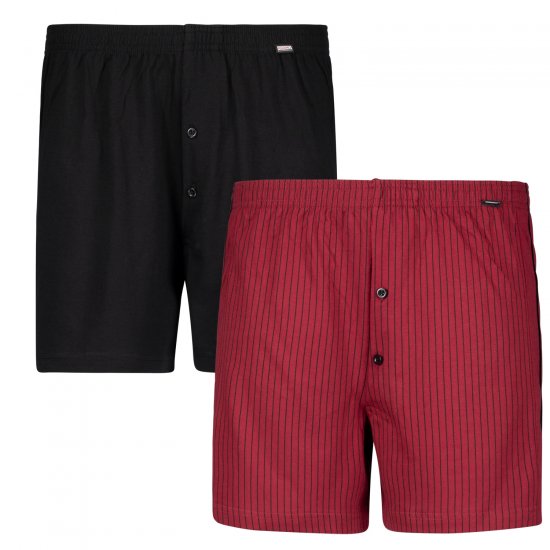 Adamo David Boxershorts 2-pack Burgundy/Black - Alsónemű & strandruhák - Nagyméretű Alsónemű 2XL-8XL
