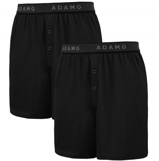 Adamo Jonas Boxershorts Black 2-pack - Alsónemű & strandruhák - Nagyméretű Alsónemű 2XL-8XL