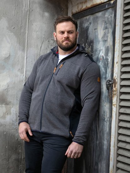 D555 Conrad Detachable Hood Bonded Fleece Zip Through Hoody TALL Tengerészkék - TALL pulóverek - TALL pulóverek és kapucnis felsők