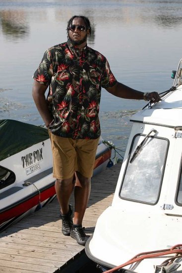 D555 LENNOX Hawaiian AO Print Shirt Black - Ingek - Ingek 2XL-10XL