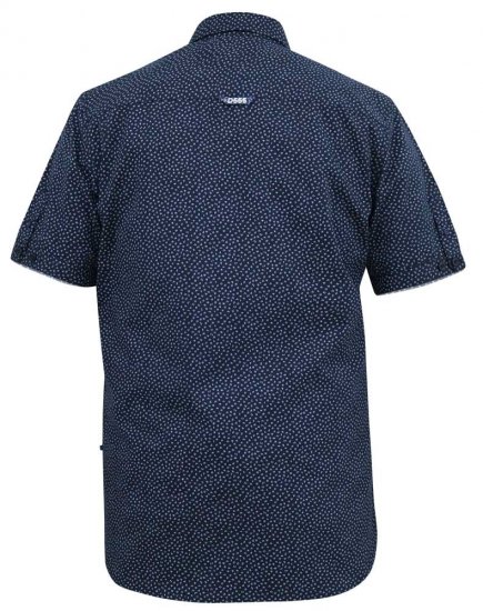 D555 BRODY S/S Micro AO Print Shirt Navy - Ingek - Ingek 2XL-10XL