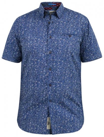 D555 KYLE S/S Micro AO Print Shirt Blue - Ingek - Ingek 2XL-10XL