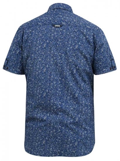 D555 KYLE S/S Micro AO Print Shirt Blue - Ingek - Ingek 2XL-10XL