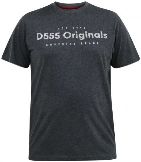 D555 ALFRED 2-Pack Brand Carrier Printed Crew Neck T-Shirts - Pólók - Nagyméretű pólók - 2XL-14XL