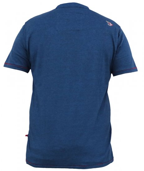 D555 BRADFORD Skeleton Biker Printed T-Shirt Navy - Pólók - Nagyméretű pólók - 2XL-14XL