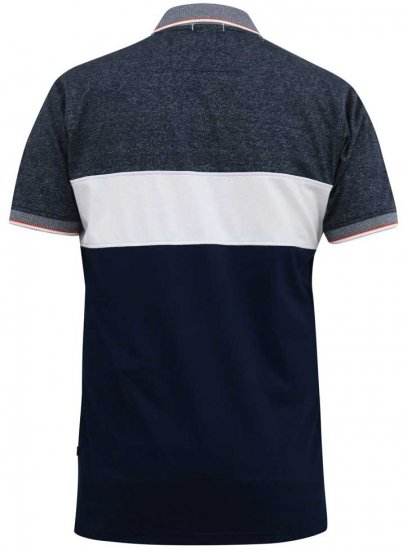 D555 EMERSON Cut And Sew Polo With Jacquard Collar Navy - Pólóingek - Galléros Pólók 2XL-8XL - Pólóingek 2XL-8XL
