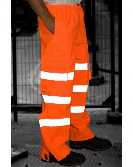 Leo Instow Breathable Executive Cargo Rain pants Hi-Vis Orange - Munkaruha - Nagyméretű Munkaruha 3XL-6XL
