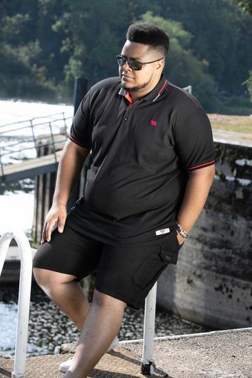 D555 SALFORD 2 Pique Polo Black - Pólóingek - Galléros Pólók 2XL-8XL - Pólóingek 2XL-8XL