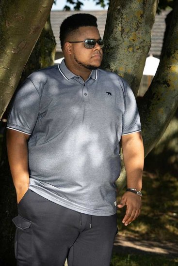 D555 GIBRALTAR Pique Polo Blue - Pólóingek - Galléros Pólók 2XL-8XL - Pólóingek 2XL-8XL