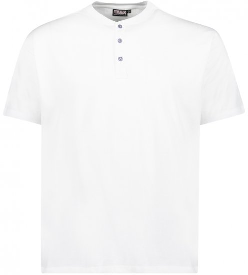 Adamo Silas Regular fit Serafino T-shirt White - Pólók - Nagyméretű pólók - 2XL-14XL