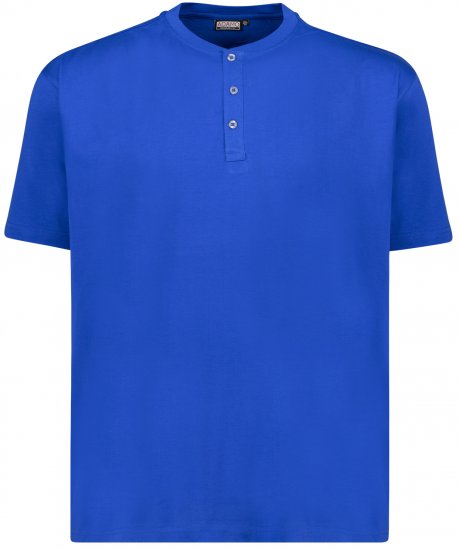 Adamo Silas Regular fit Serafino T-shirt Royal Blue - Pólók - Nagyméretű pólók - 2XL-14XL