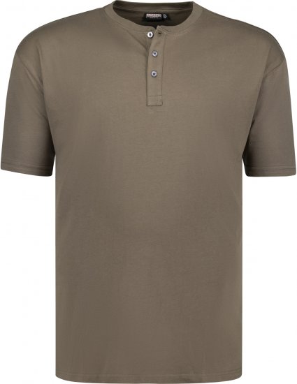 Adamo Silas Regular fit Serafino T-shirt Khaki - Pólók - Nagyméretű pólók - 2XL-14XL