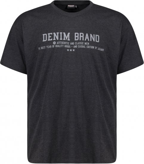 Adamo Simon Regular fit Printed T-shirt Charcoal - Pólók - Nagyméretű pólók - 2XL-14XL