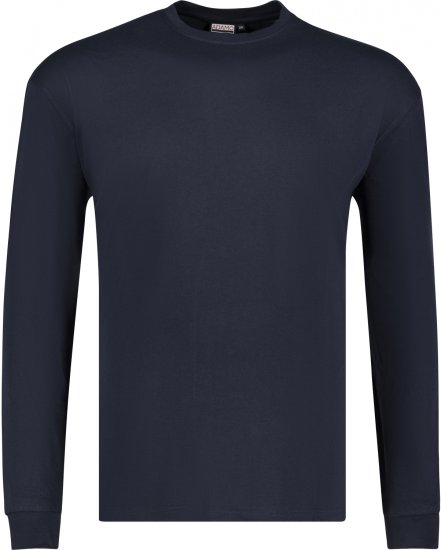 Adamo Floyd Comfort fit Long sleeve T-shirt Navy - Pólók - Nagyméretű pólók - 2XL-14XL