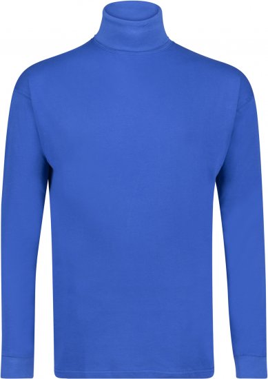Adamo Fabio Comfort fit Turtleneck Long sleeve T-shirt Royal blue - Pólók - Nagyméretű pólók - 2XL-14XL