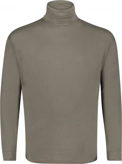 Adamo Fabio Comfort fit Turtleneck Long sleeve T-shirt Khaki - Pólók - Nagyméretű pólók - 2XL-14XL