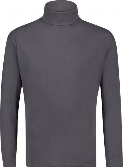 Adamo Fabio Comfort fit Turtleneck Long sleeve T-shirt Charcoal - Pólók - Nagyméretű pólók - 2XL-14XL