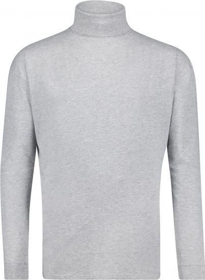 Adamo Fabio Comfort fit Turtleneck Long sleeve T-shirt Grey - Pólók - Nagyméretű pólók - 2XL-14XL