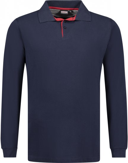 Adamo Peter Comfort fit Long sleeve Polo Navy - Pólóingek - Galléros Pólók 2XL-8XL - Pólóingek 2XL-8XL