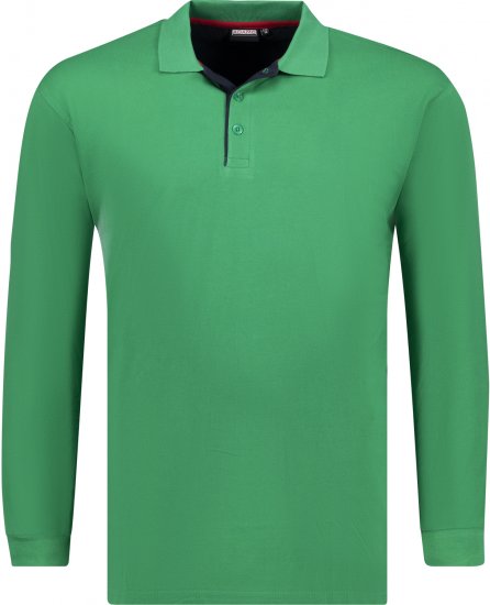 Adamo Peter Comfort fit Long sleeve Polo Green - Pólóingek - Galléros Pólók 2XL-8XL - Pólóingek 2XL-8XL