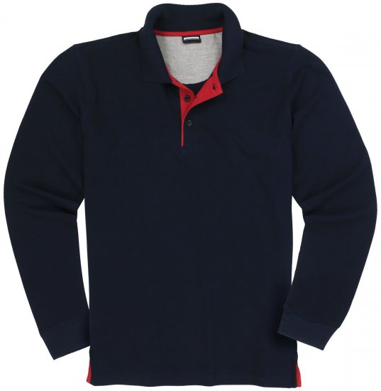 Adamo Peter Comfort fit Long sleeve Polo Navy - Pólóingek - Galléros Pólók 2XL-8XL - Pólóingek 2XL-8XL