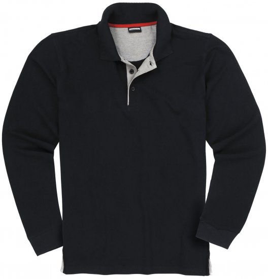 Adamo Peter Comfort fit Long sleeve Polo Black - Pólóingek - Galléros Pólók 2XL-8XL - Pólóingek 2XL-8XL