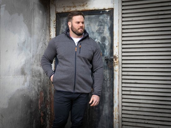 D555 Conrad Detachable Hood Bonded Fleece Zip Through Hoody Tengerészkék - Pulóverek & kapucnis pulóverek - Pulóverek & Kapucnis pulóver 2XL-12XL