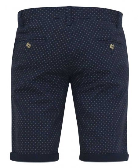 D555 DUDLEY AO Printed Stretch Chino Shorts Navy - Rövidnadrág - Nagyméretű Rövidnadrág W40-W60