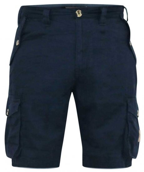 D555 RODNEY Cotton Cargo Shorts Navy - Rövidnadrág - Nagyméretű Rövidnadrág W40-W60