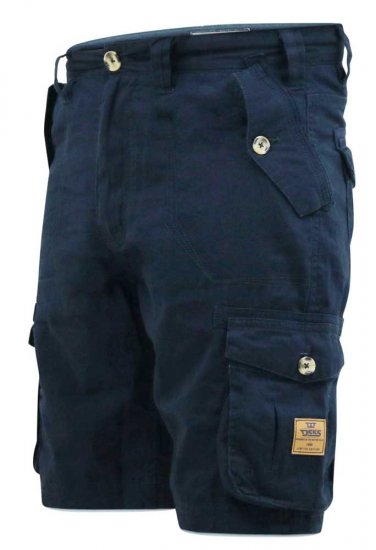 D555 RODNEY Cotton Cargo Shorts Navy - Rövidnadrág - Nagyméretű Rövidnadrág W40-W60