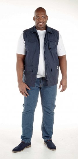 D555 Enzo Multi Pocket Waistcoat Navy - Sportruházat - Nagyméretű Sportruházat 2XL-10XL