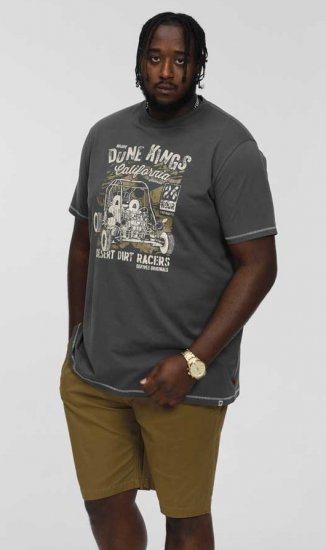 D555 BENNETT Dune Kings Buggy Printed Crew Neck T-Shirt Khaki - Pólók - Nagyméretű pólók - 2XL-14XL