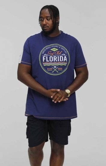 D555 CADMAN Florida Surf Club Printed Crew Neck T-Shirt - Pólók - Nagyméretű pólók - 2XL-14XL
