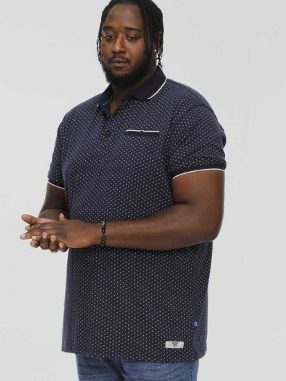 D555 DARWIN AO Printed Polo Shirt Navy - Pólóingek - Galléros Pólók 2XL-8XL - Pólóingek 2XL-8XL