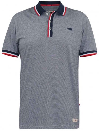 D555 BAYTON 2 Fine Stripe Jersey Polo Grey - Pólóingek - Galléros Pólók 2XL-8XL - Pólóingek 2XL-8XL