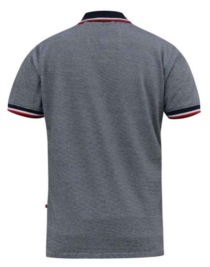 D555 BAYTON 2 Fine Stripe Jersey Polo Grey - Pólóingek - Galléros Pólók 2XL-8XL - Pólóingek 2XL-8XL