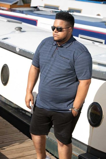 D555 FOXLEY Pique Reno Polo Navy - Pólóingek - Galléros Pólók 2XL-8XL - Pólóingek 2XL-8XL