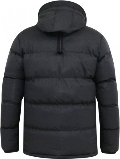 D555 DOMENIC Quilted Puffer Jacket With Half Micro Fleece Lining And Hood Black - Kabátok - Nagyméretű Kabátok - 2XL-8XL