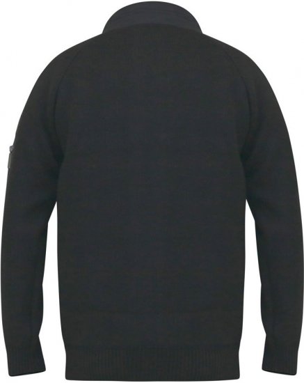D555 MARSDEN Hybrid Knitted Jacket With Bonded Fleece Lining Black - Kabátok - Nagyméretű Kabátok - 2XL-8XL