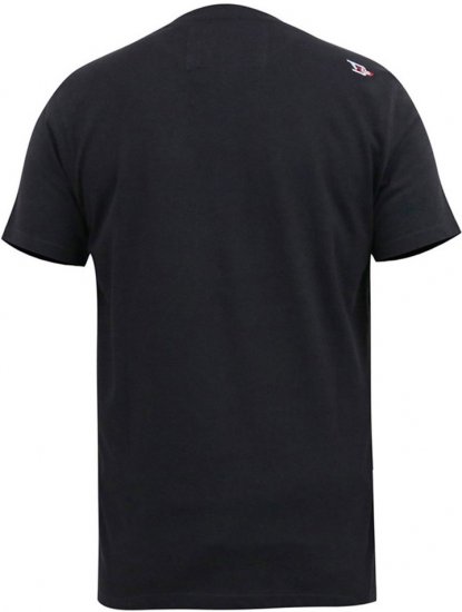 D555 EDWALTON NYCTY Camo Printed Crew Neck T-Shirt Washed Black - Pólók - Nagyméretű pólók - 2XL-14XL