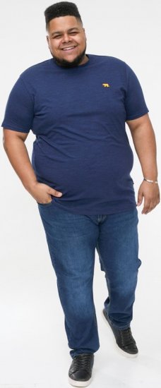 D555 ORSTON Reno Fabric Crew Neck T-Shirt With Chest Embroidery Blue Reno - Pólók - Nagyméretű pólók - 2XL-14XL