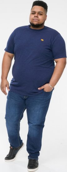 D555 ORSTON Reno Fabric Crew Neck T-Shirt With Chest Embroidery Blue Reno - Pólók - Nagyméretű pólók - 2XL-14XL