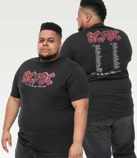 D555 JAILBREAK Official Ac/Dc Printed T-Shirt With Front And Back Print - Black - Pólók - Nagyméretű pólók - 2XL-14XL