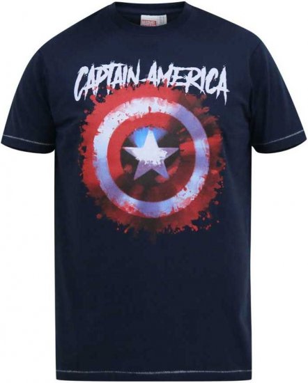 D555 ROGERS Official Captain America Printed T-Shirt Dark Navy - Pólók - Nagyméretű pólók - 2XL-14XL