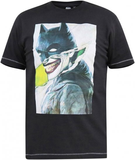 D555 MARTIN Official Batman Printed T-Shirt Washed Black - Pólók - Nagyméretű pólók - 2XL-14XL