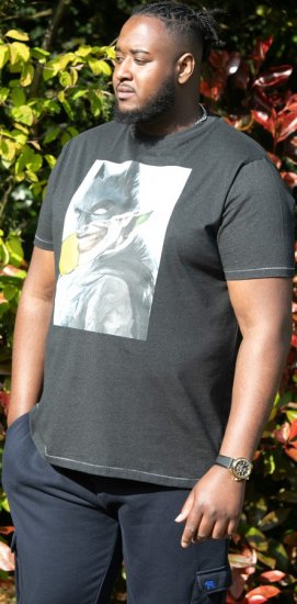 D555 MARTIN Official Batman Printed T-Shirt Washed Black - Pólók - Nagyméretű pólók - 2XL-14XL