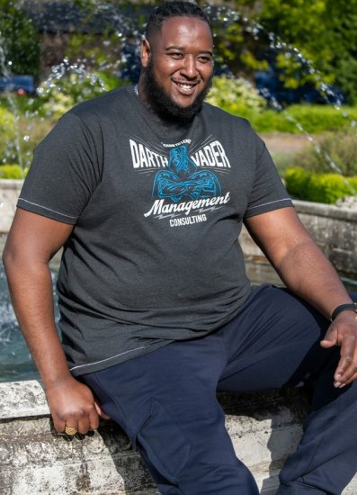 D555 SOLO Official Star Wars Management Consulting Printed T-Shirt Black Reno - Pólók - Nagyméretű pólók - 2XL-14XL